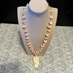 Mother of Pearl Pendant and Sea shells Necklace
